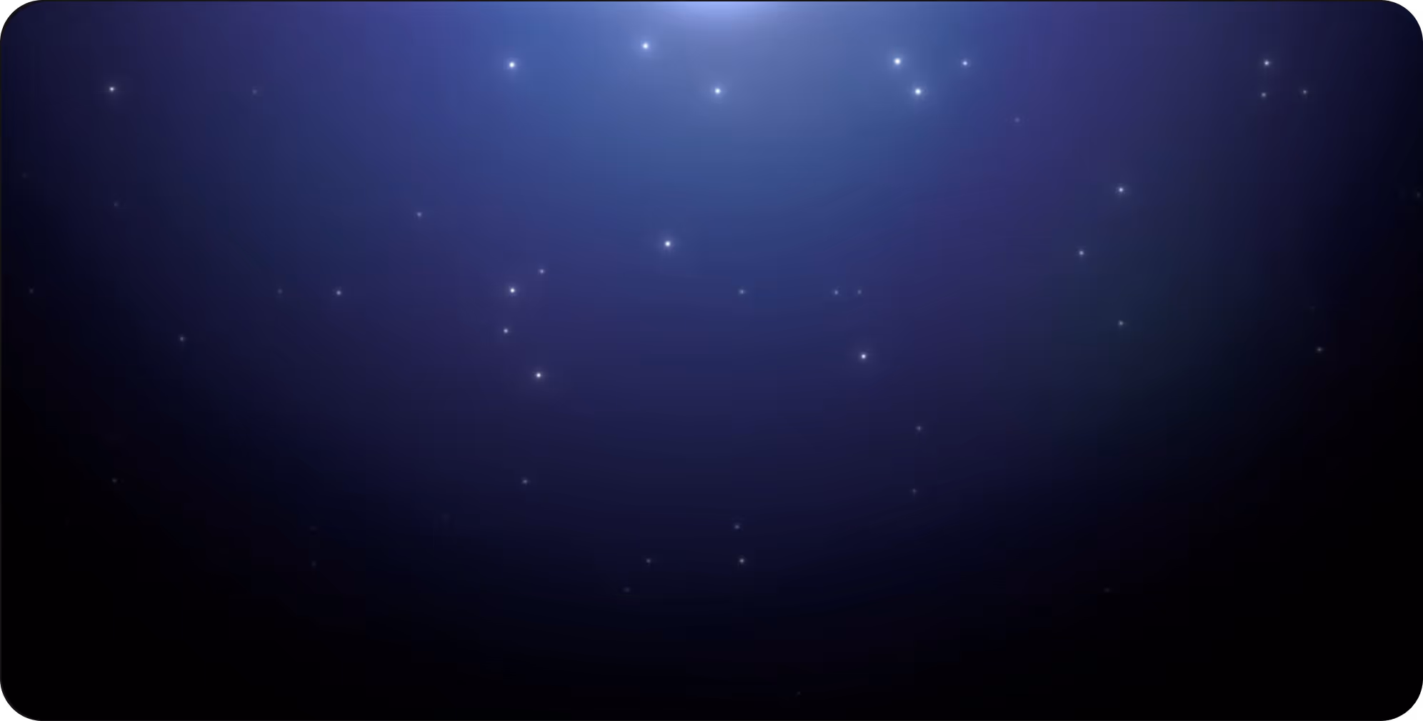 Dark blue night sky with scattered glowing stars.